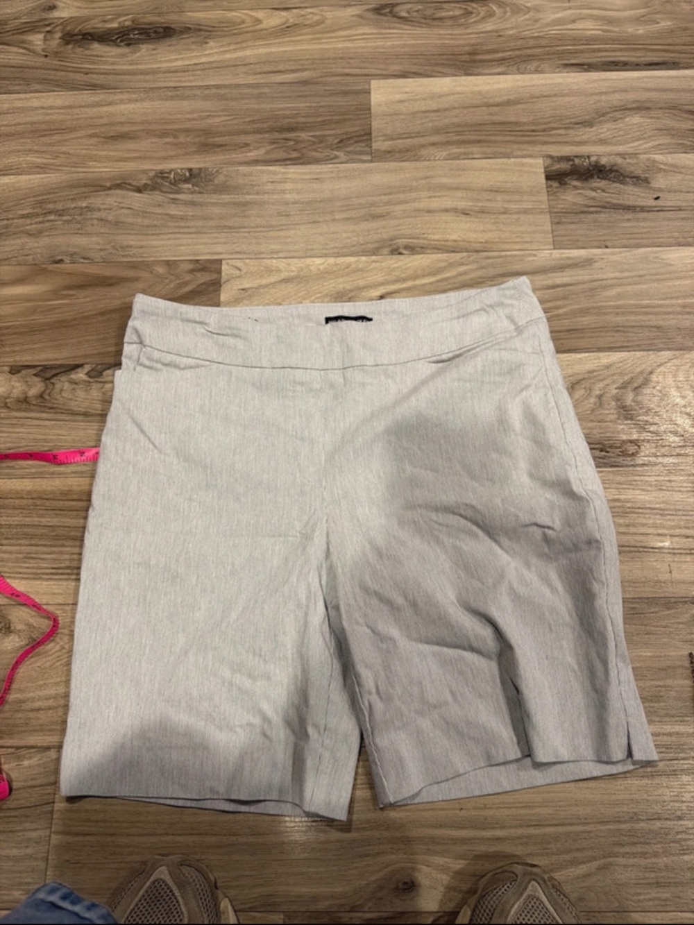 Hilary Radley Light Gray Stretch Bermuda Shorts